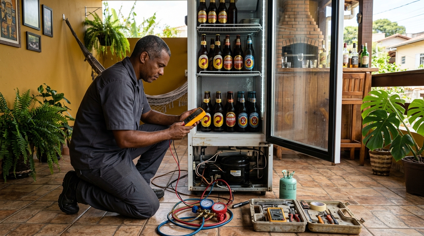 Manutenção da placa eletrônica de cervejeira em Santa Maria‑RS
